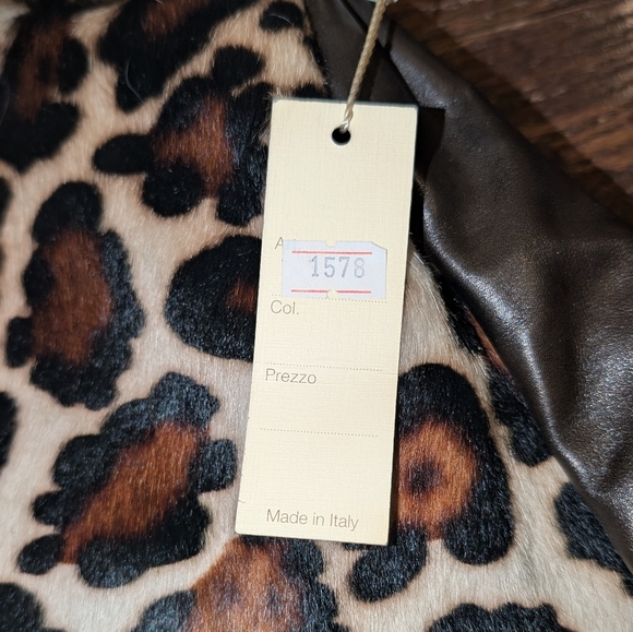 NWT Marco Buggiani Leather and Leopard Print Hide Hobo Shoulder Bag - Picture 6 of 9